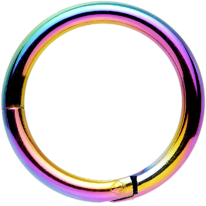 14 Gauge 3/8 Rainbow Anodized Hinged Segment Ring