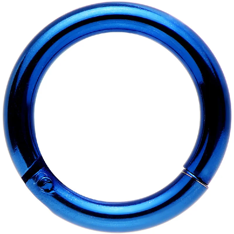 14 Gauge 5/16 Blue Anodized Hinged Segment Ring