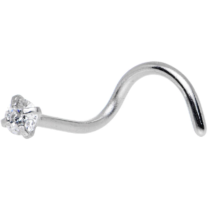 20 Gauge Clear Brilliance Cubic Zirconia Nose Screw