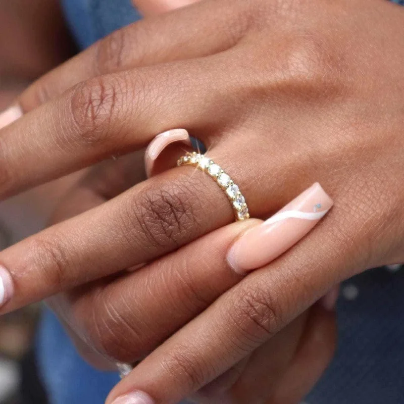 2mm Round Cut Eternity Band Ring