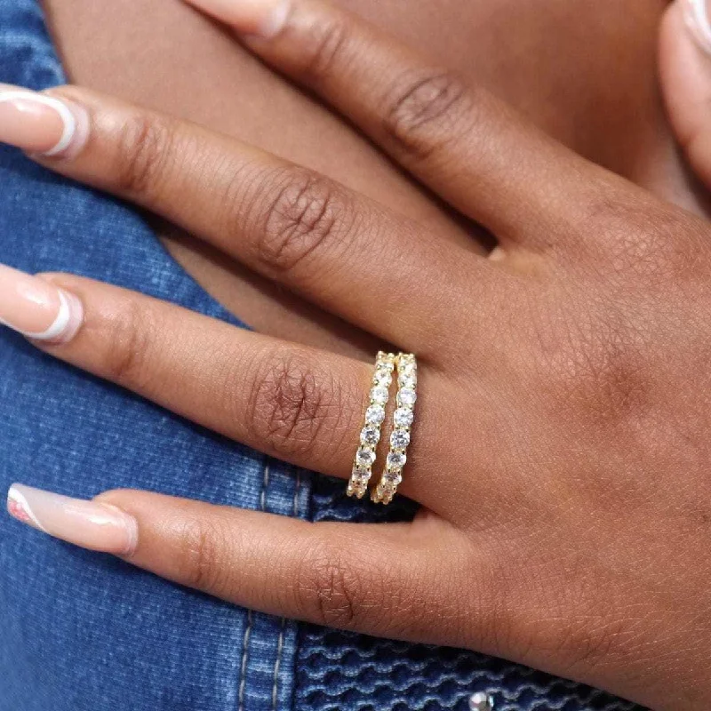 2mm Round Cut Eternity Band Ring