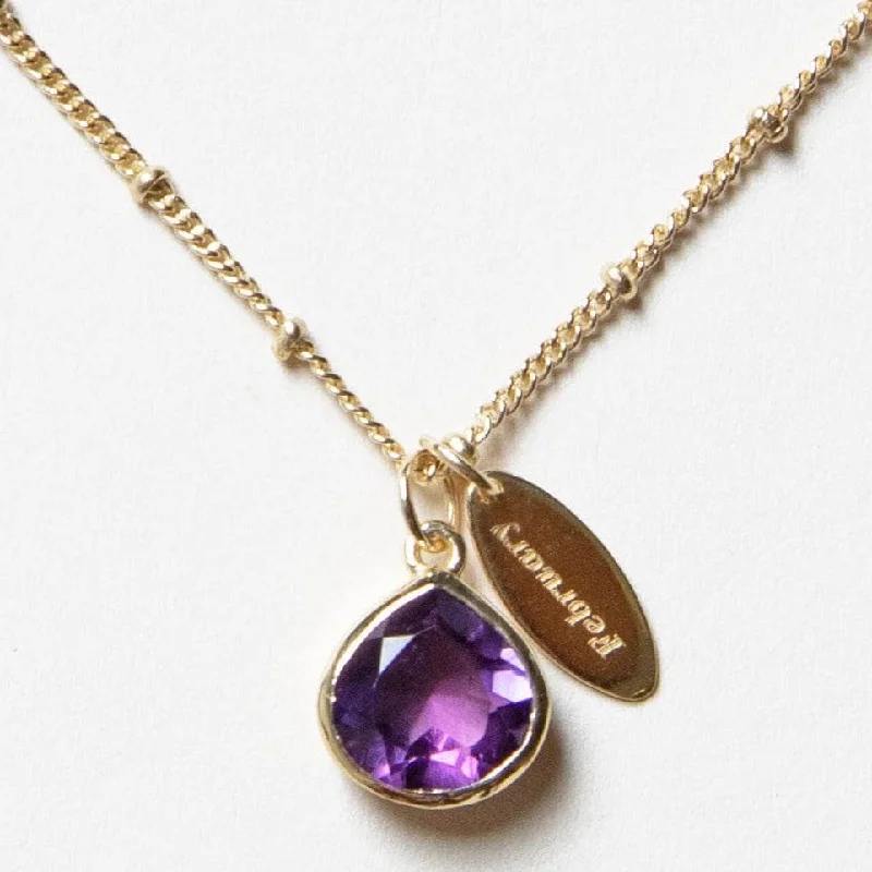 February Amethyst Birthstone Necklace