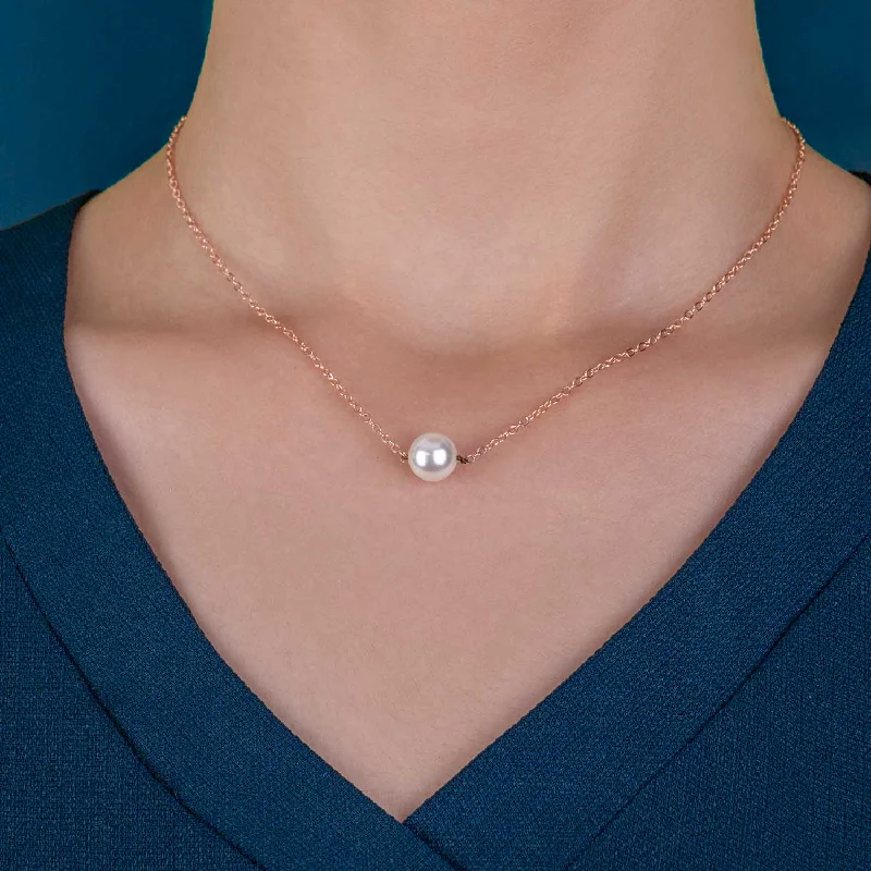 Aphrodite Rose Gold Shell Pearl Necklace