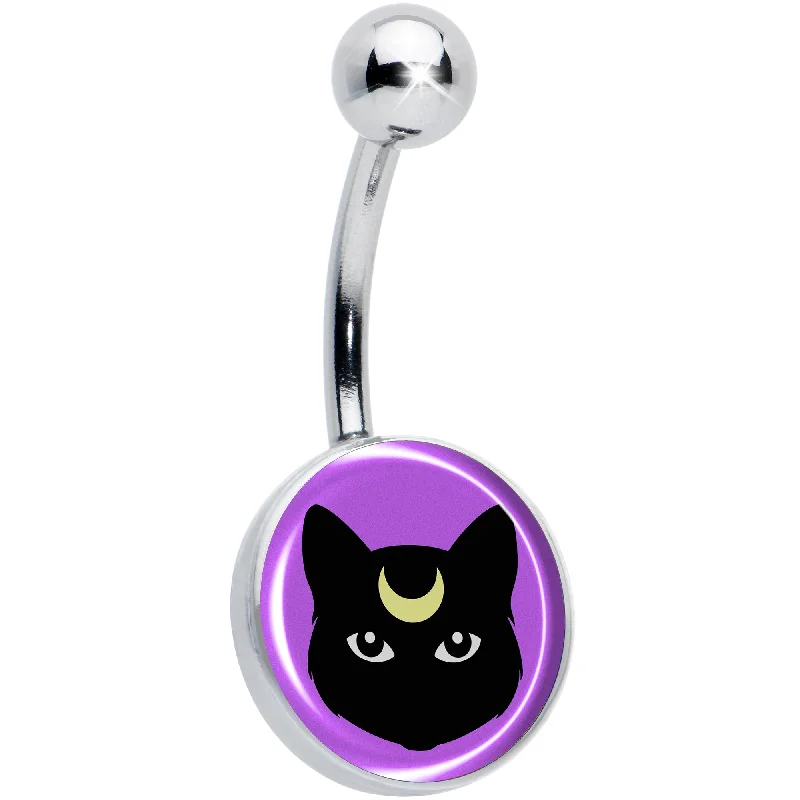 Black Mystic Kitty Cat Belly Ring