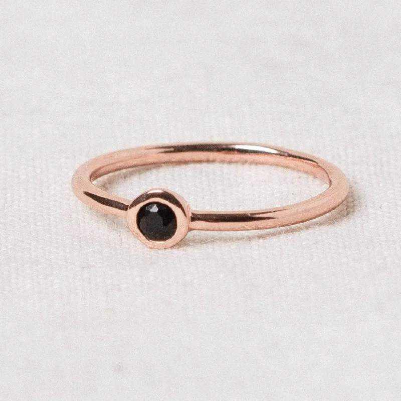 Black Tourmaline Silver, Gold or Rose Gold Ring