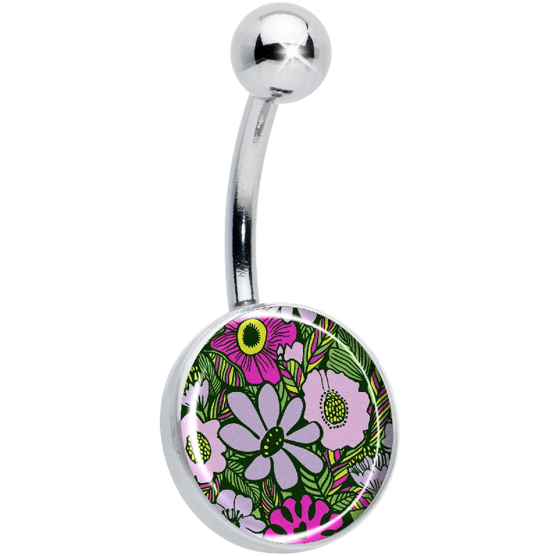 Blossom Creation Paradise of Pink Flowers Belly Ring