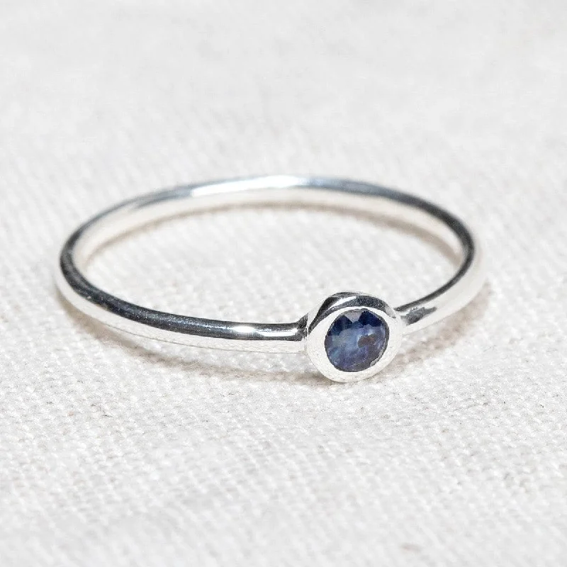 Blue Sapphire Silver or Gold Ring