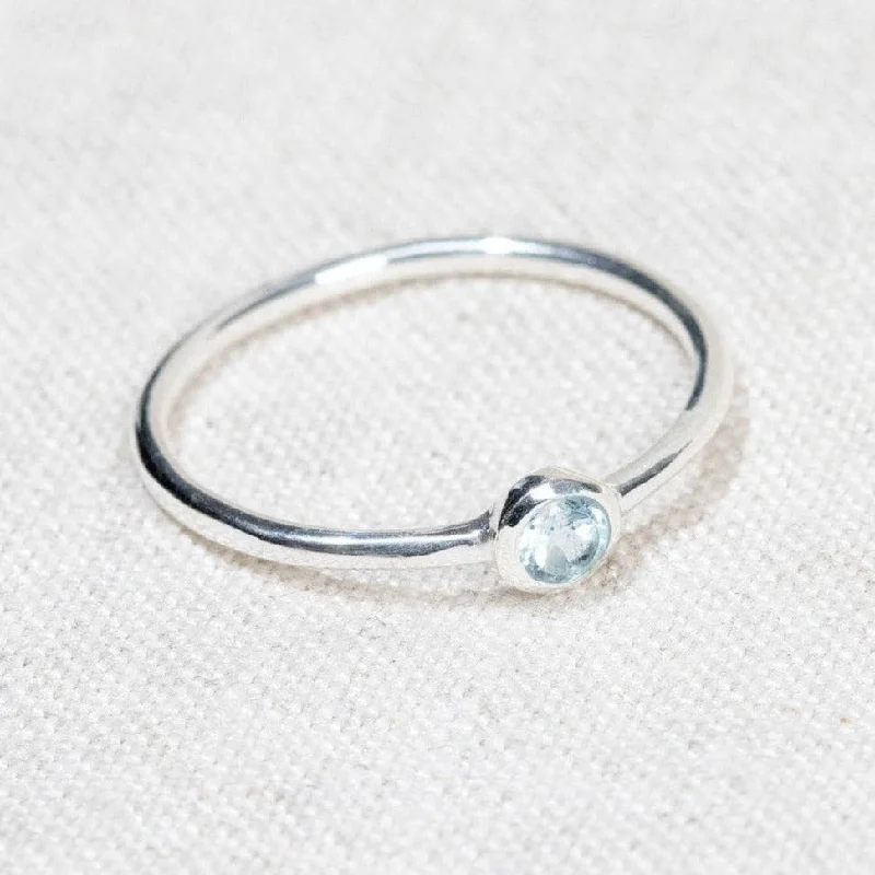 Blue Topaz Silver or Gold  Ring