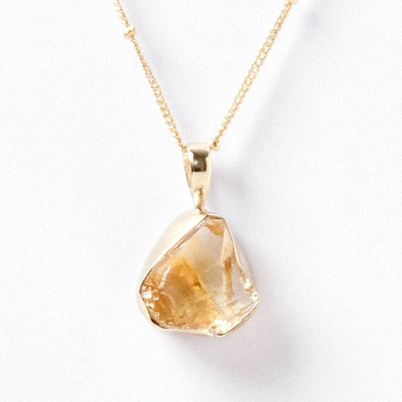 Genuine Citrine Raw Crystal Necklace