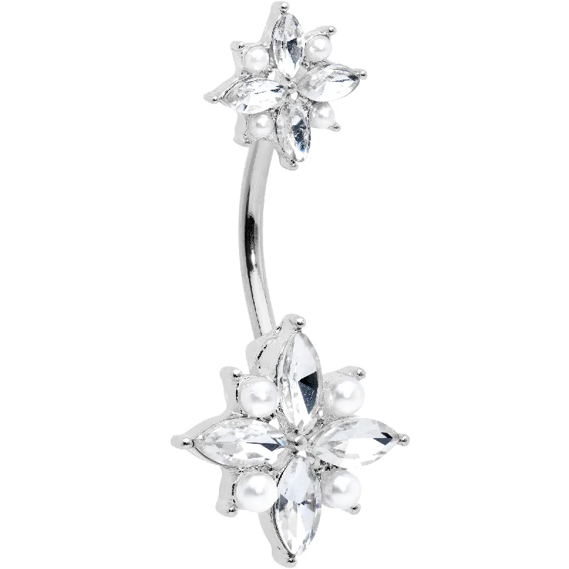 Clear Gem Star Power Double Mount Belly Ring