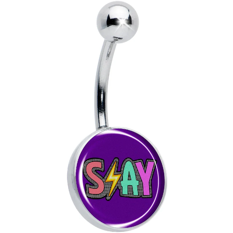 Colorful Lighting SLAY Belly Ring