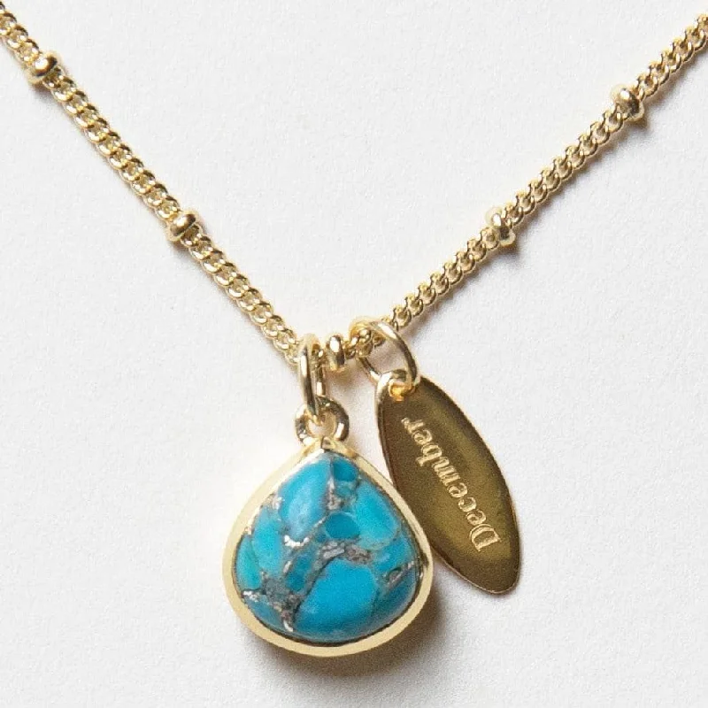 December Turquoise Birthstone Necklace