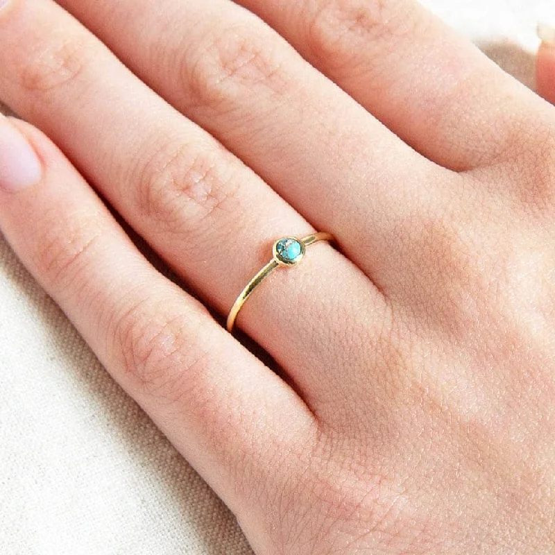 Natural Genuine Turquoise Silver or Gold Ring