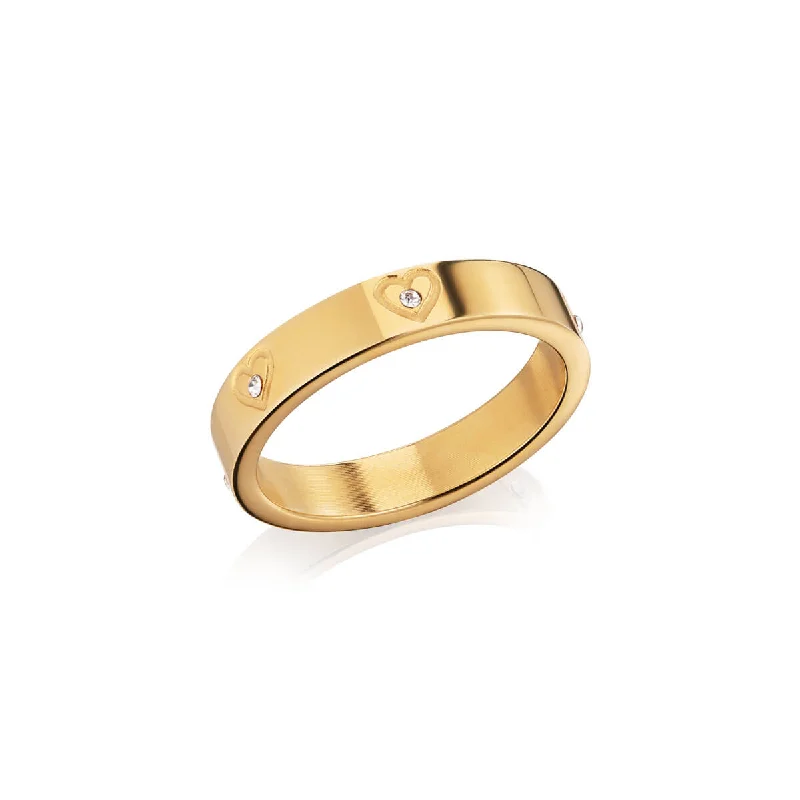 Crystal Heart Ring (Gold)