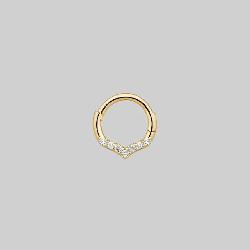 CUPID. Chevron Gold Clicker Ring - Septum