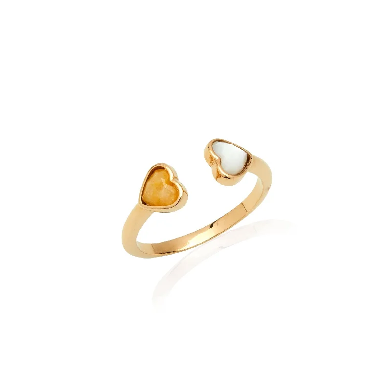 Custom Heart Birthstone Ring (Gold)