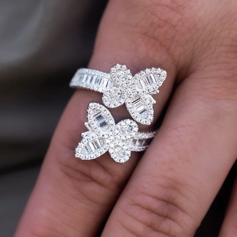 Diamond Baguette Butterfly Ring