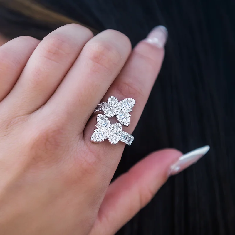 Diamond Baguette Butterfly Ring