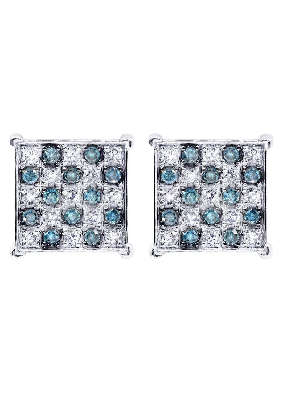 Diamond Earrings For Men | 0.67 Carats 14K White Gold