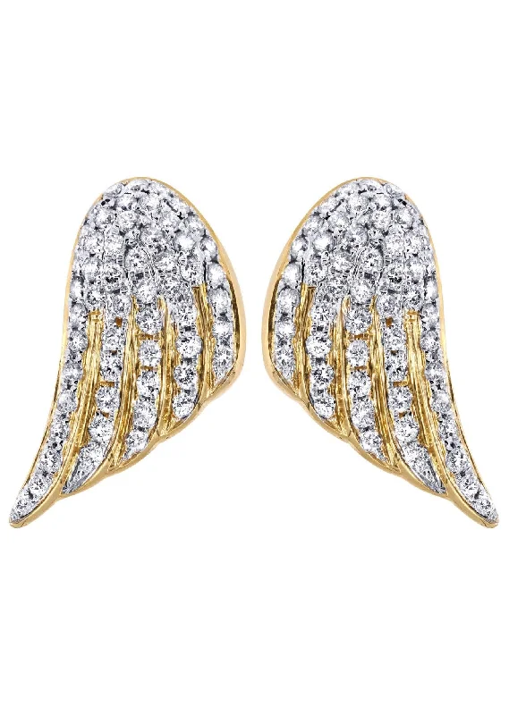 Diamond Earrings For Men |  14K Yellow Gold  | 1.56 Carats