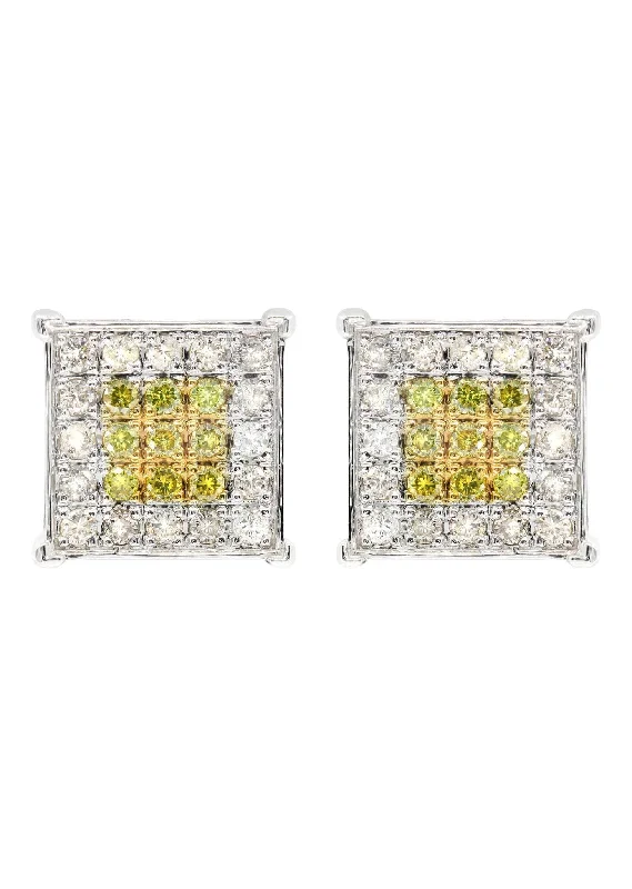 Diamond Earrings For Men | 0.65 Carats 14K White Gold