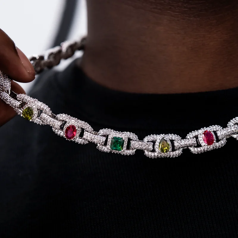 Diamond Multicolor Cluster Mariner Chain