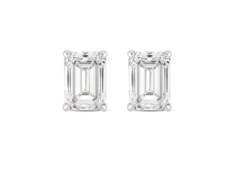 Lab-Grown Diamond 2ct. tw. Emerald Cut Studs | White