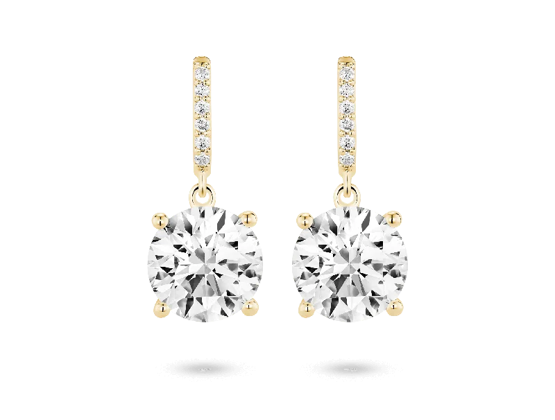 Lab-Grown Diamond 4ct. tw. Round Brilliant Solitaire Drop Earrings | White