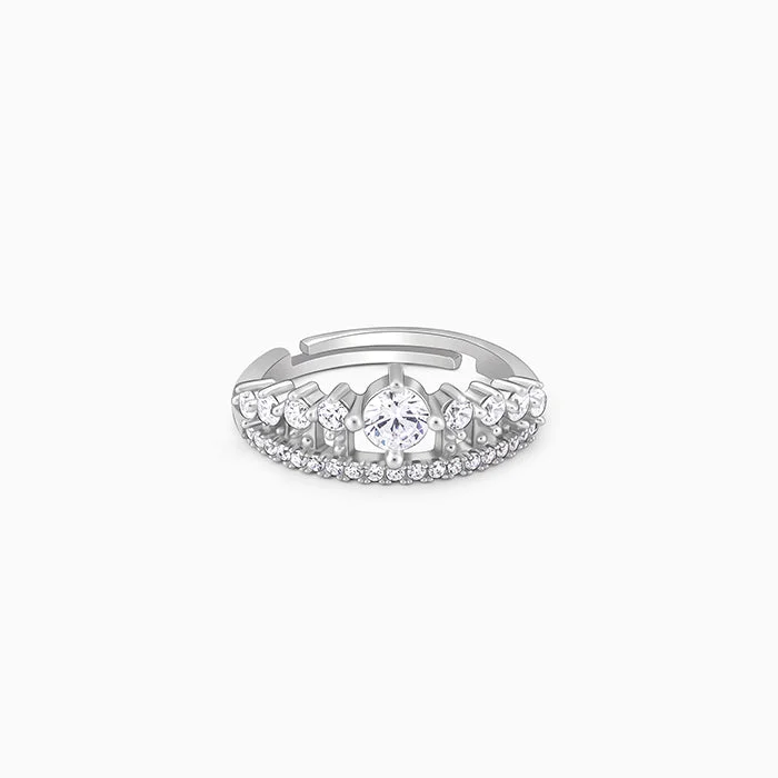 Silver Queen Crown Ring