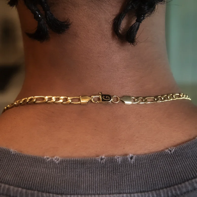 Figaro Chain in Yellow Gold- 6mm