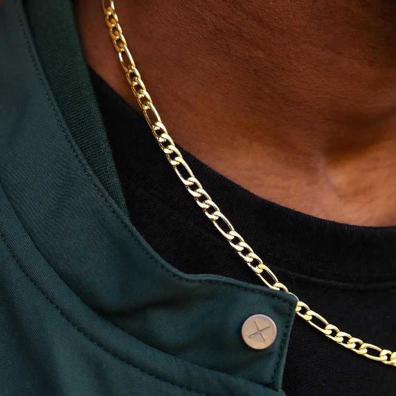 Figaro Link Chain in Yellow Gold - 4mm