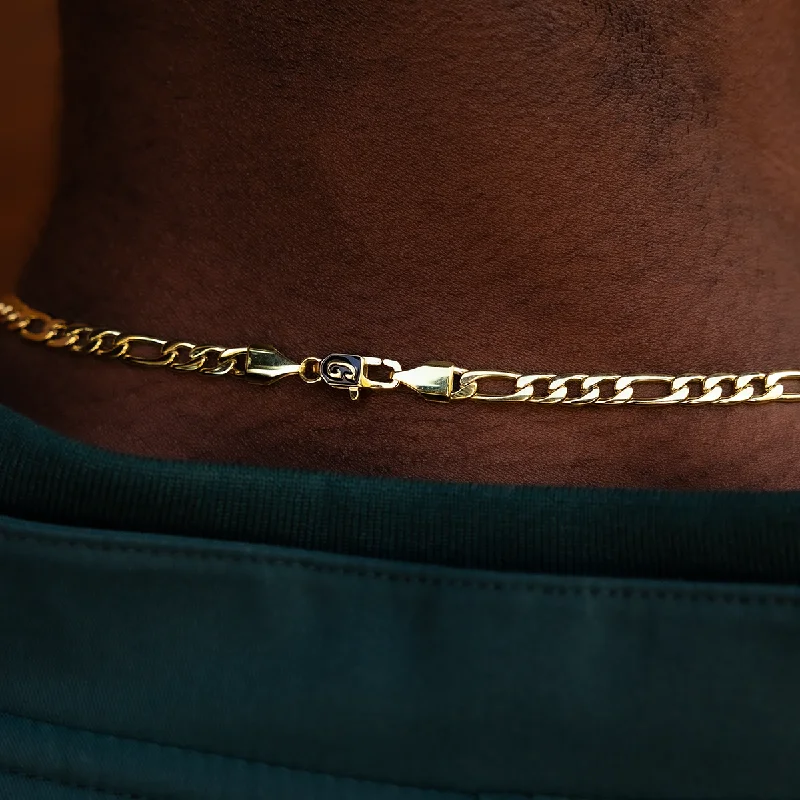 Figaro Link Chain in Yellow Gold - 4mm