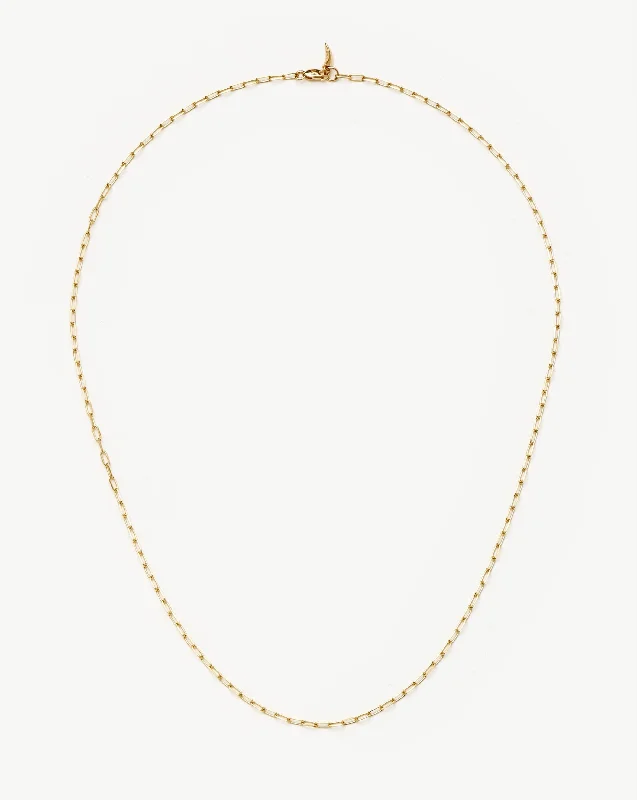 Fine Classic Paperclip Chain Necklace | 14k Solid Gold