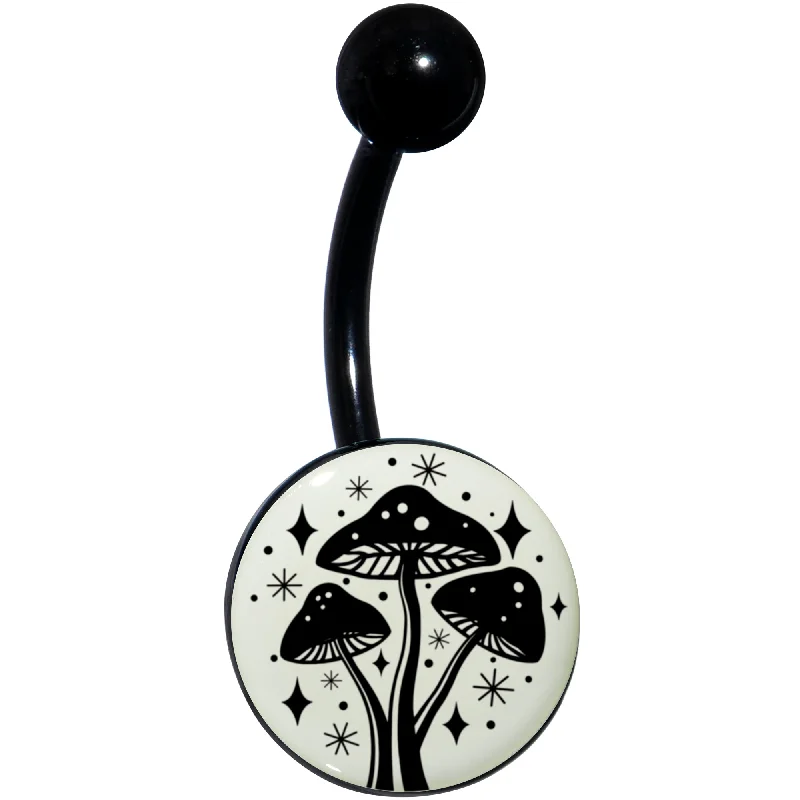 Glow in the Dark Mystic Mushroom Belly Ring