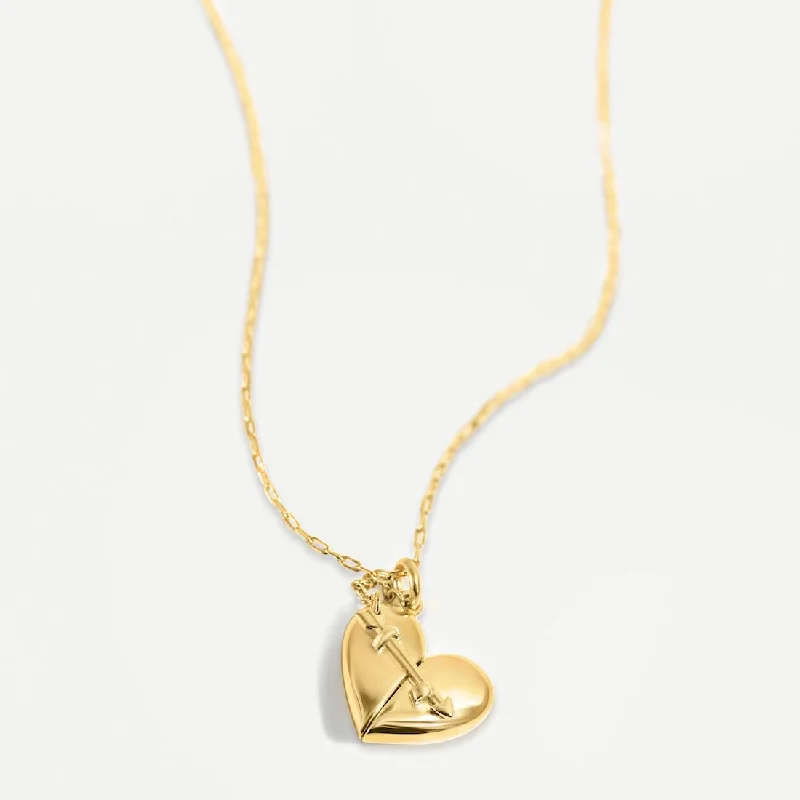 Heart + Arrow Locket - Gold