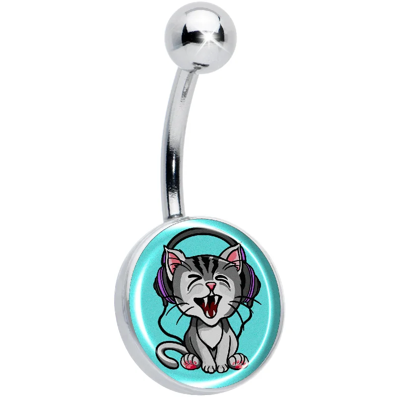 Heavy Metal Kitty Cat Belly Ring