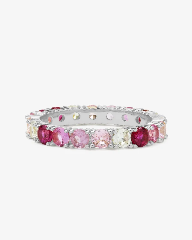 Heiress Ombré Ring - Silver|Pink Sapphire Ombré