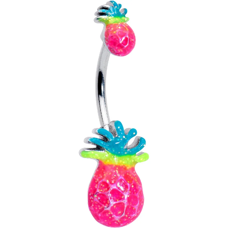 Hot Tropical Pineapple Double Mount Belly Ring