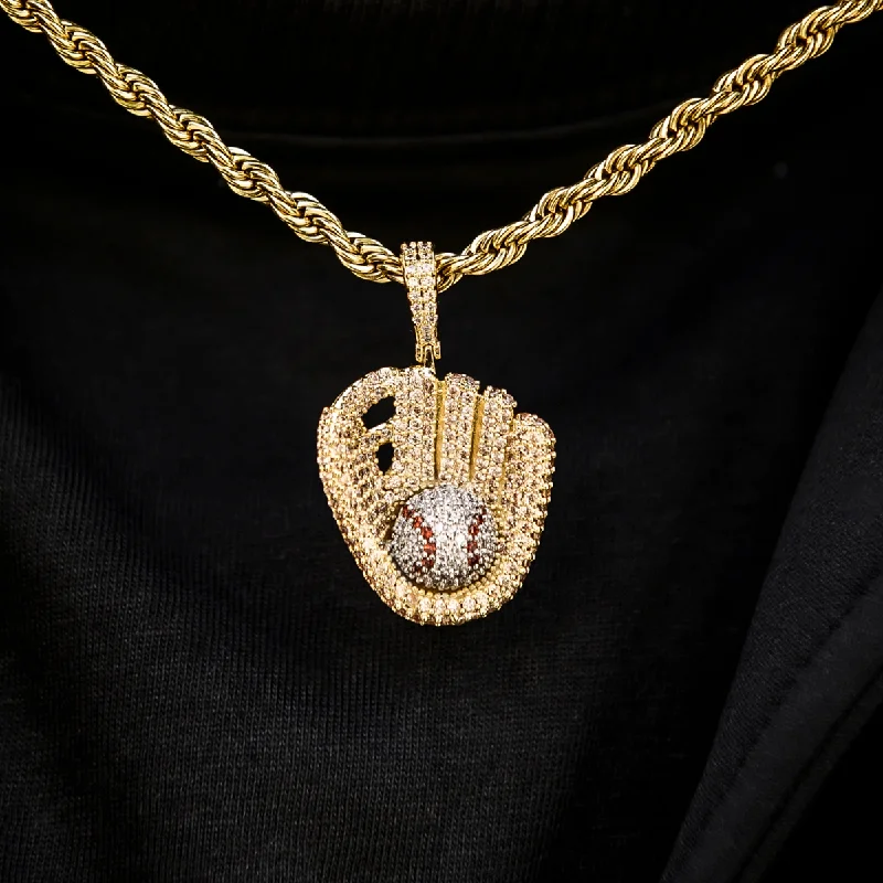 Iced Baseball Pendant