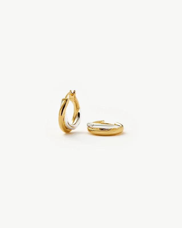 Lucy Williams Chunky Entwine Small Hoop Earrings  | Mixed Metal