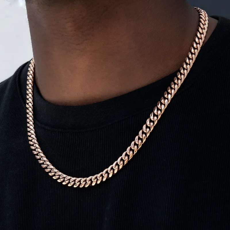 Miami Cuban Link Chain in Rose Gold- 8mm