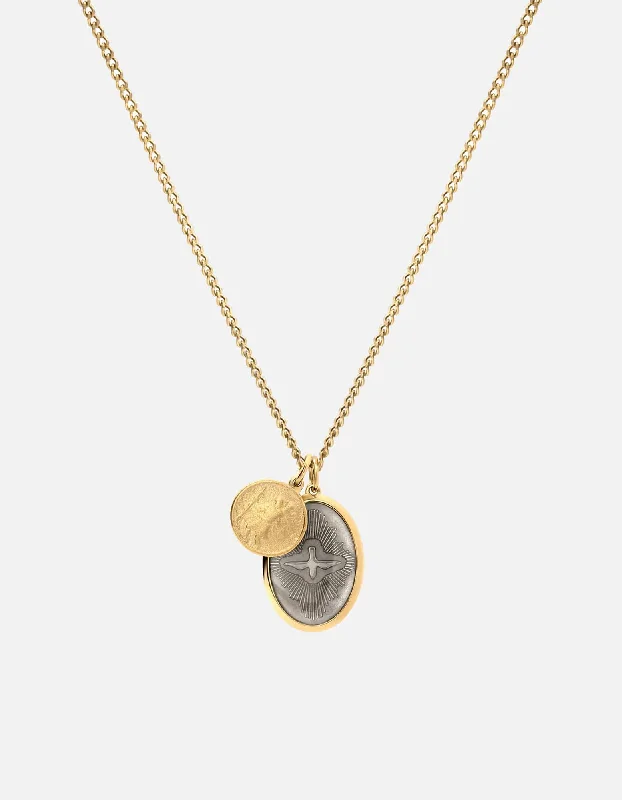 Mini Dove Necklace, Gold Vermeil/Gray