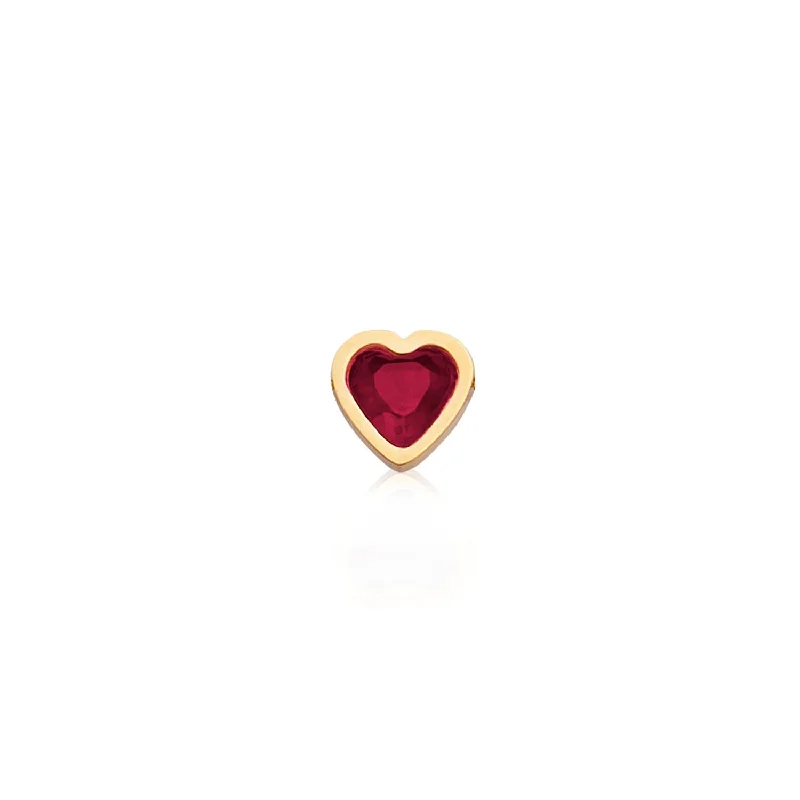 Mini Heart Birthstone Ring (Gold)