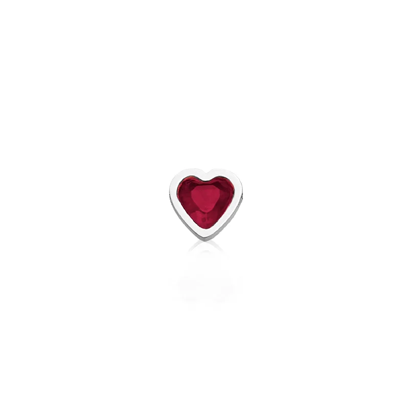 Mini Heart Birthstone Ring (Silver)