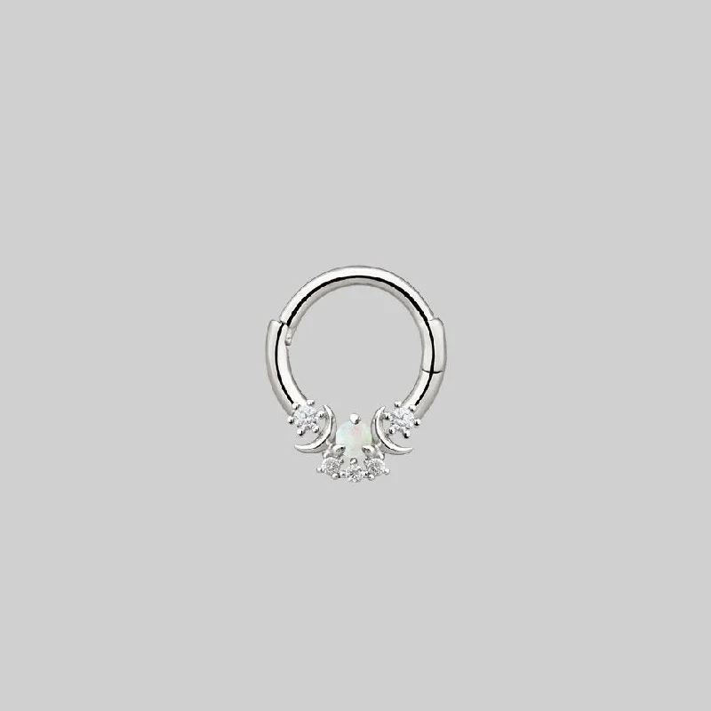 MOONDANCE. Moon Silver Clicker Ring - Septum