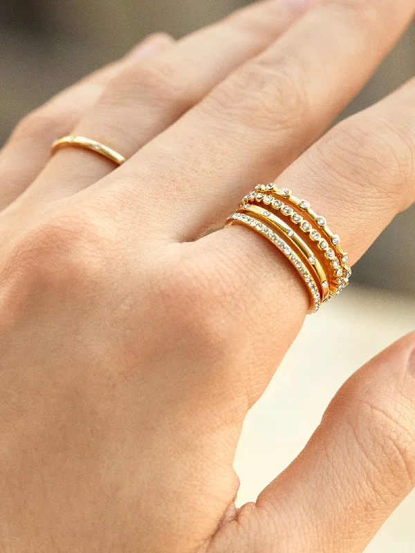 Morgan Ring Set - Clear/Gold