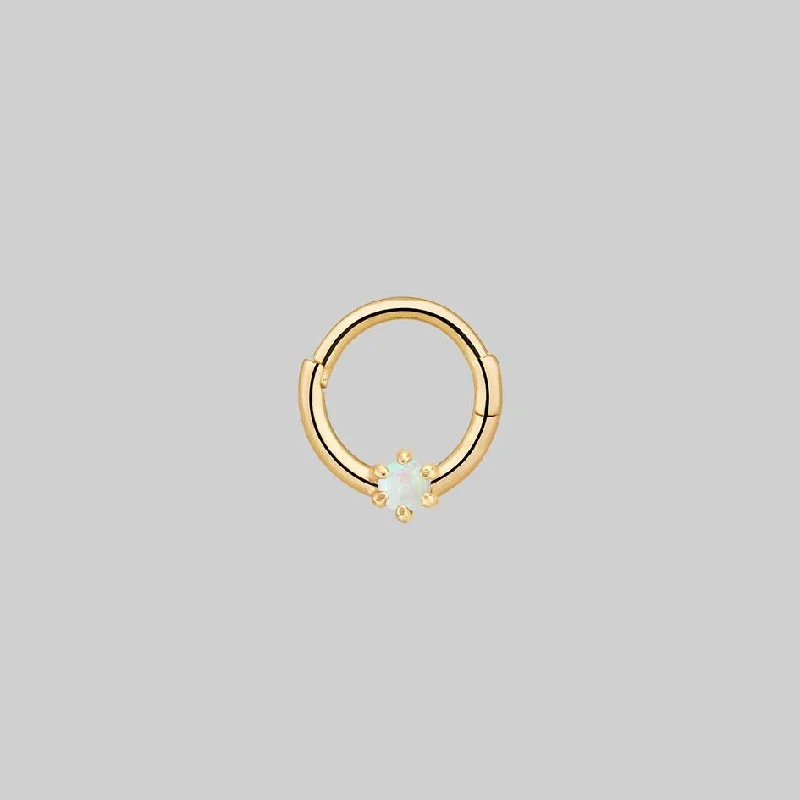 NEBULA. Opal Gold Clicker Ring - Septum