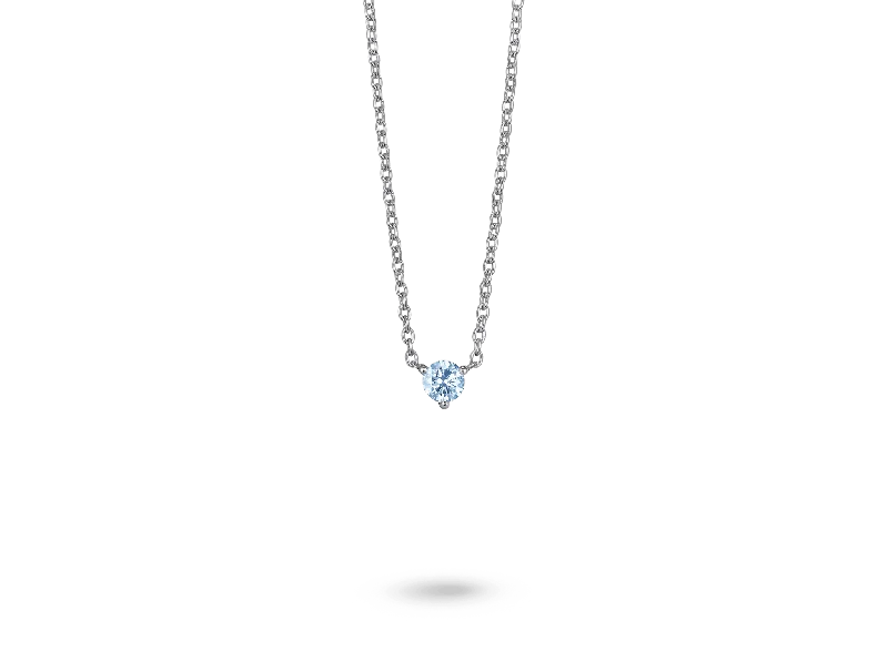 Lab-Grown Diamond ¼ct. Mini Round Brilliant Solitaire 10k Gold Pendant | Blue