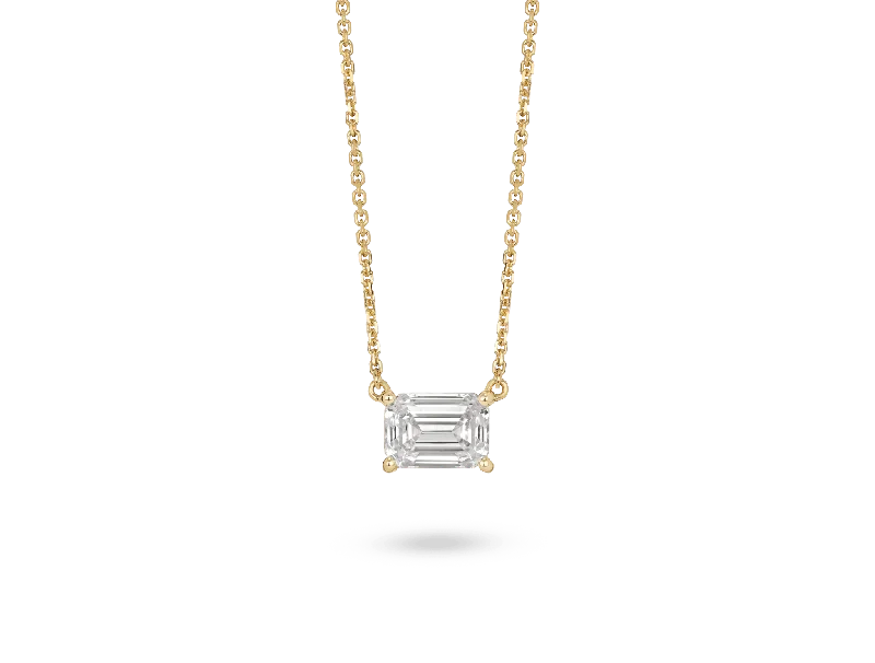 Lab-Grown Diamond 1ct. Emerald Cut Pendant | White