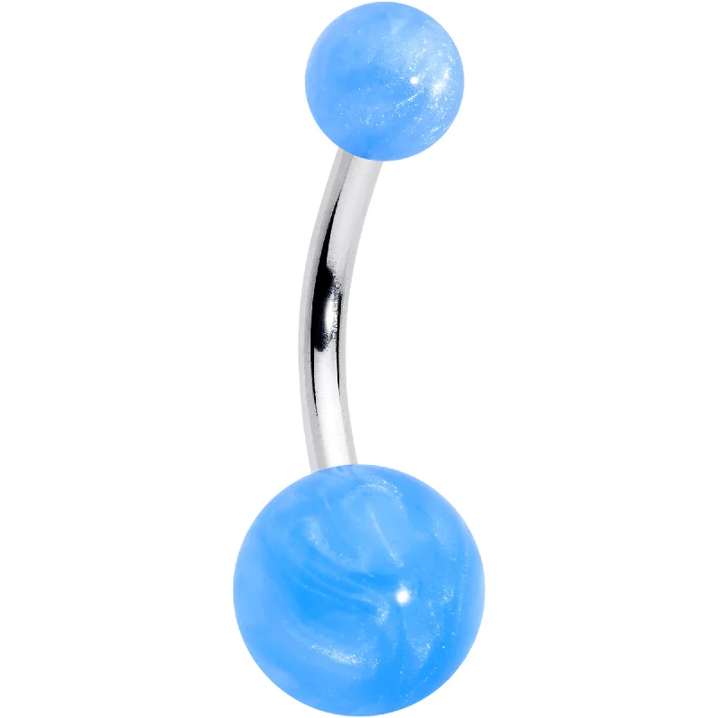 Opaque Pastel Blue Ends Belly Ring